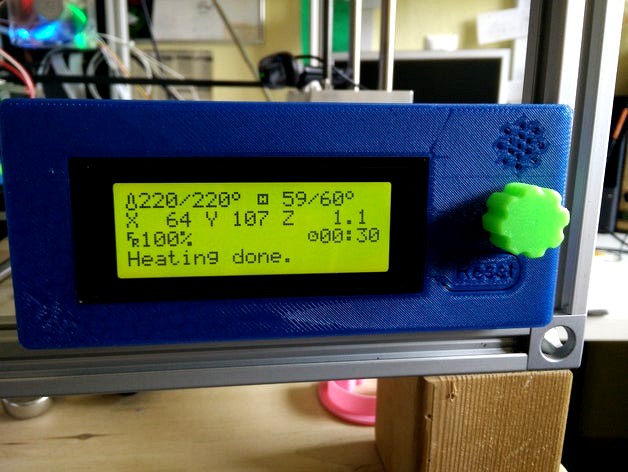 LCD Frontplate for RepRapDiscount Smart Controller by Bombus_Engineering