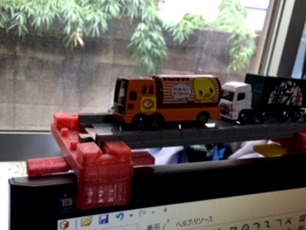 Tomica display shelf on LCD monitor. by linuxserchers