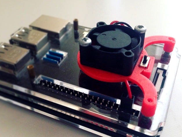 fan holder for raspberry pi by hackermagnet