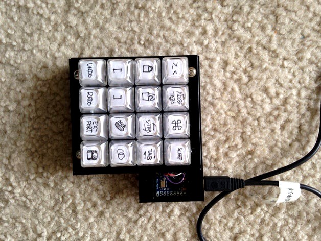 4x4 keyboard with Arduino Pro Micro by pnariyoshi