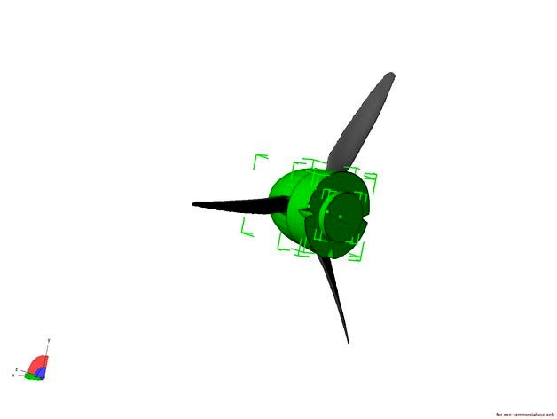3 blade propeller for static model 3D LabPrint new ME109 by vandborg