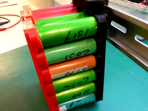 DIN rail mount for 18650 small block  by paulkennett