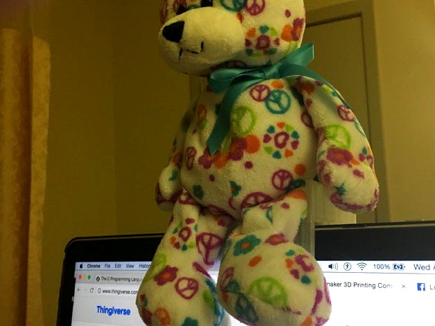 Bear Chair - so teddy can sit with you at the computer by deltamodulator