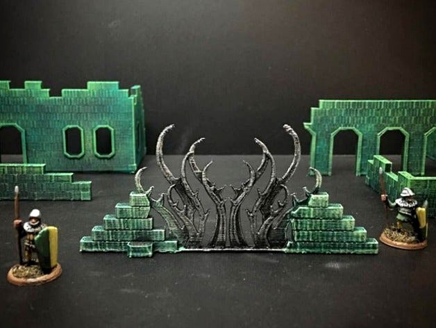 Ruined Arcane Wall (15mm scale) by dutchmogul