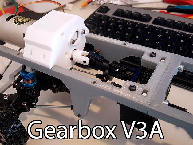 3D printed RC truck V3: Gearbox V3A by MrCrankyface