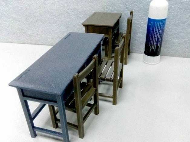 1:10 ElementarySchool Desks and chairs by buber