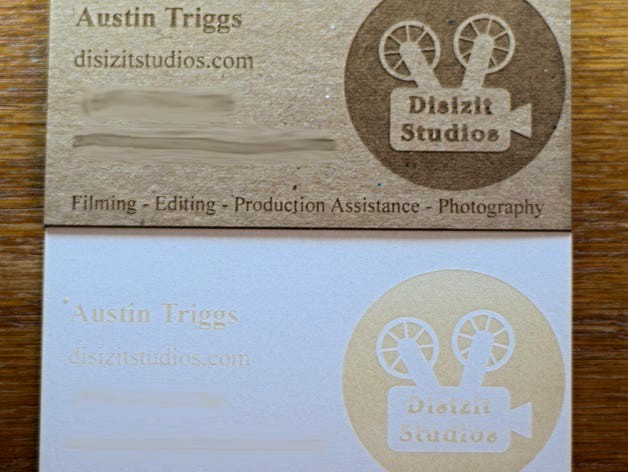 Laser Engraved Business Cards by DisizitStudios