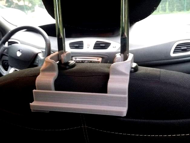 Car holder on seat back for phone (or tablet) by Shaplow