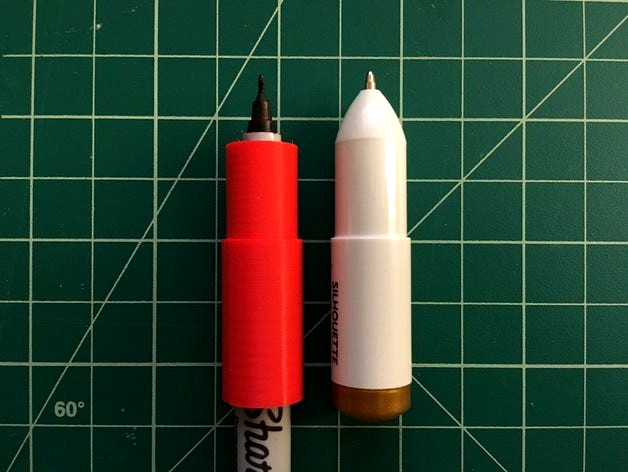 Silhouette Cameo pen adapter for Sharpie ultra fine point pens by jsc