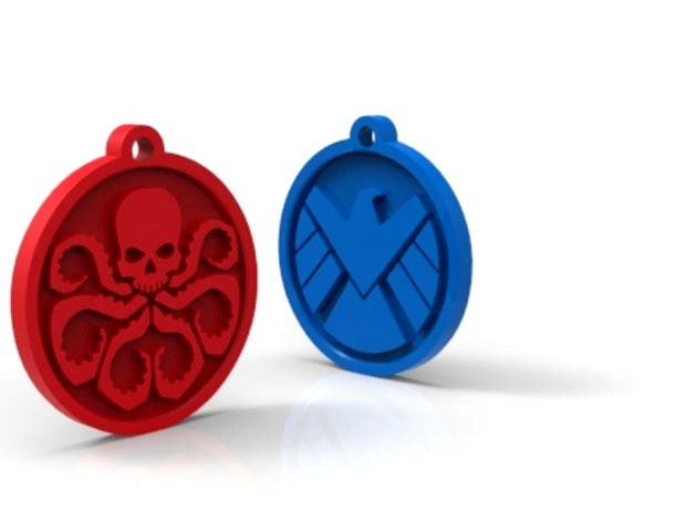 hydra & S.H.I.E.L.D. two side keychain by barcodex