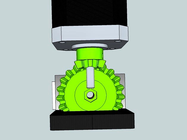 Bevel gear 1:3 for Extruder by thong100