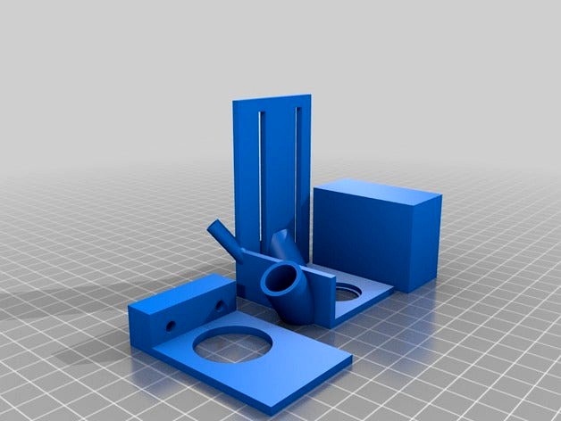 Adjustable lensholder with dual line pointer holder, air assist nozzle and focus leveling block for K40 Laser by DerZeitgeist