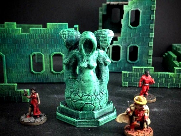 Arcane Statue: The Hooded Sisters (15mm scale) by dutchmogul