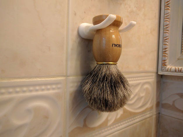 Wall mounted shaving (badger) brush holder by mbafford