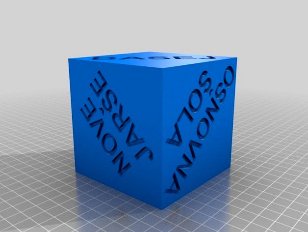 Cube and the inscription on it in several rows by BasejCar