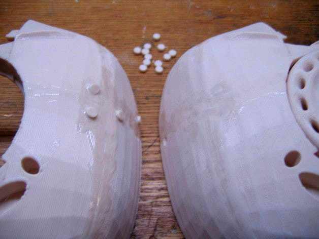 InMoov Skull Screw Hole Filler Dots by mayaway