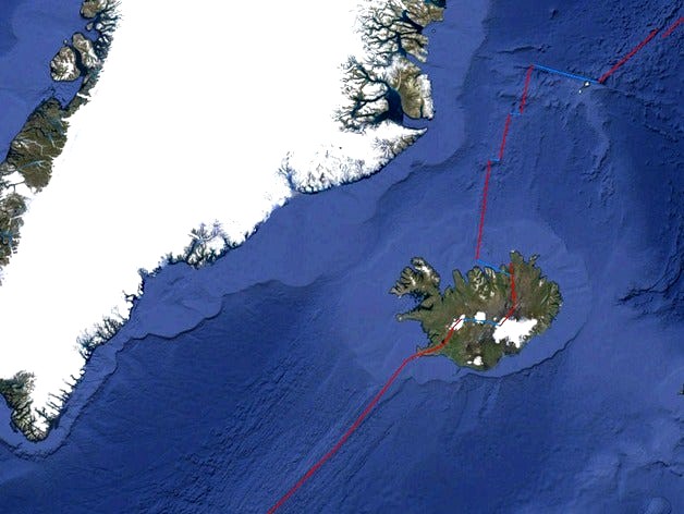 Mid-Atlantic Ridge with Iceland and Greenland by xun