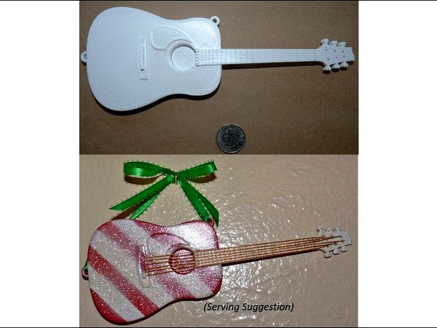 Accoustic Guitar Holiday Ornament by Gigi1970
