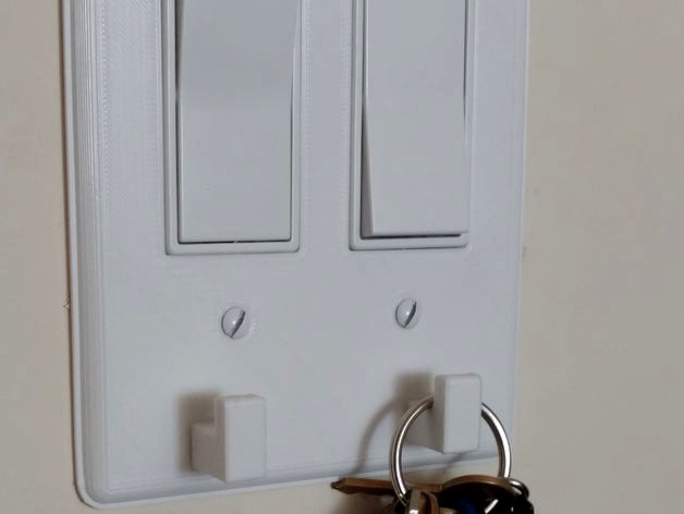 Decora double switch plate with key hooks by insomgineer