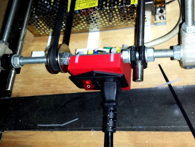 Prusa Mendel i2 plug and power switch (remix) by ldm314