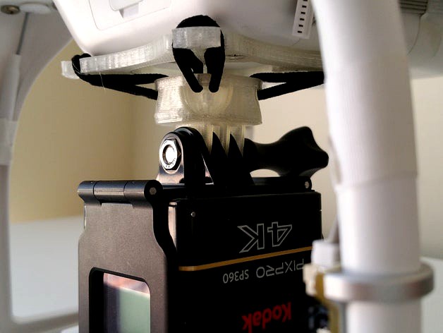 Phantom 2 anti-jello GoPro/Kodak SP360 mount by snovak