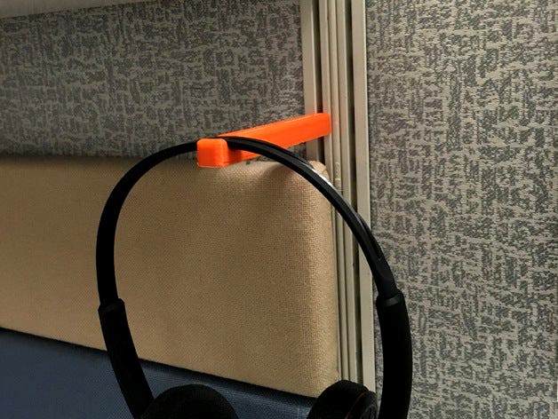 Cubicle headphone hook by Craigers3D