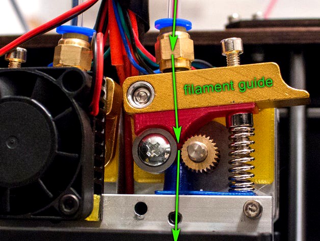 Filament guide for MK8 spring loaded aluminium arms for CTC Replicator Flashforge Dual (update: for flex) by 3DWorkhorse