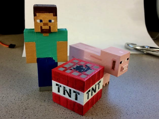 Minecraft - Steve, TNT and Pig by ChaosCoreTech