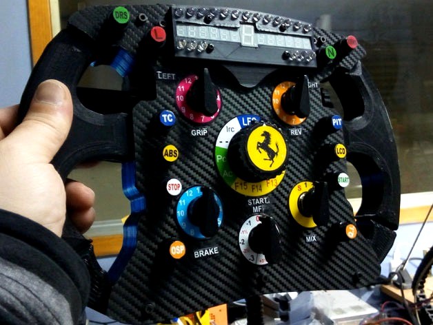 F1 Ferrari Steering Wheel 2016 Version (OSW and Thrustmaster base compatible) by LocalwarCorp