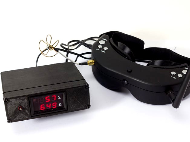Fatshark/Skyzone FPV goggles lead battery box with volt & ammeter V1 by rcwingman