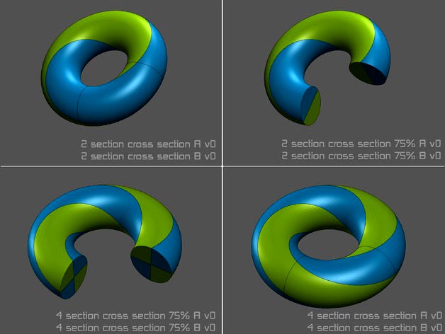 Dual Material - torus with spiraling cross section by SavageRodent