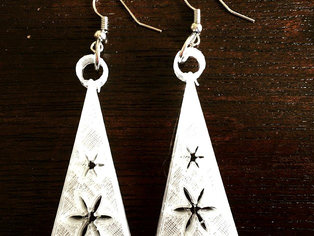 Triangle Flower Earrings by jchun444