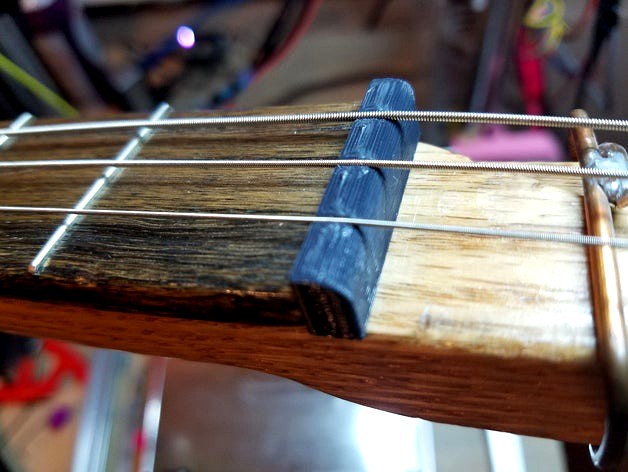 Nut for 3 string Cigar Box Guitar by jhitesma