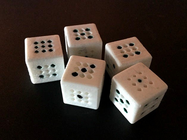 Dotted dice - d6, d0-5, and d9-9 by WaveSupportApparatus