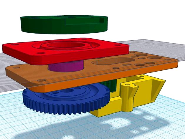 Modified base for "Servo driven ball raced & geared pan/tilt"  by Bdillahunty