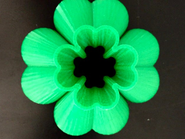 Lucky 4 Leaf Clover Sine Vase by UrbanAtWork