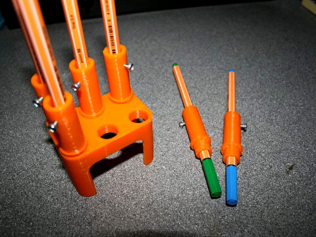 Pen holder for v-plotter/polargraph machine by markbenson