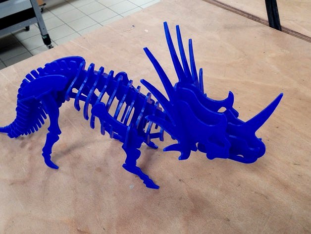 Styracosaurus 3D puzzle: Laser cut version by Elettra