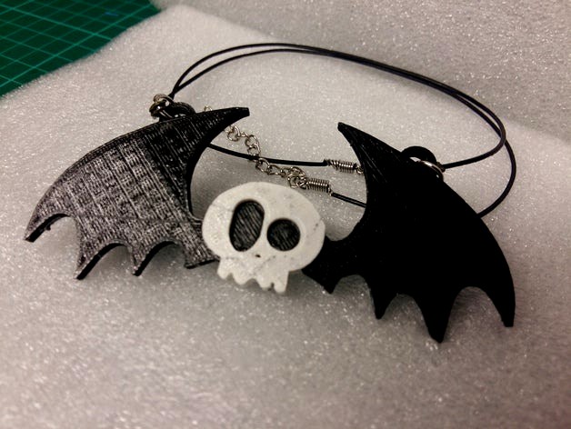 Bat Skull Pendant two colors by ExaZ