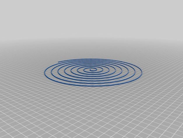 Rostock Max spiral test pattern for bed flatness calibration by Rips