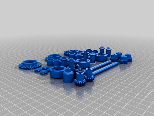 OpenRC Truggy Transmission (front/rear/middle - Modifié) by polomod