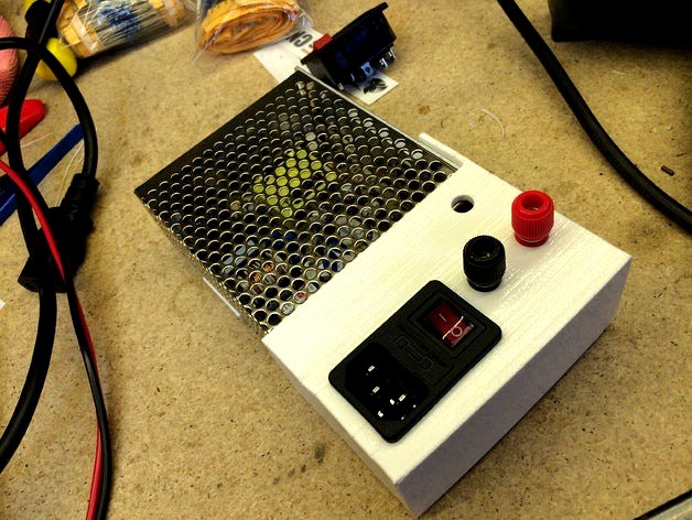 Meanwell NES-50 cover with Banana sockets, C14 socket, fuse, switch by ShaunDwyer