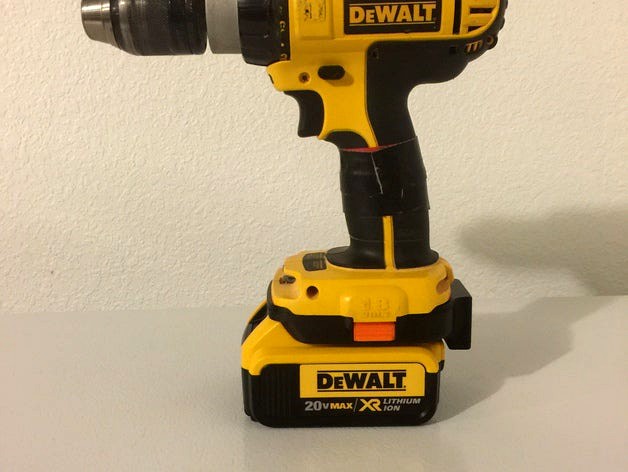 Dewalt 18 volt to Dewalt Lithium Ion 20 Volt Adapter - With Battery Monitor by SCHMENKE
