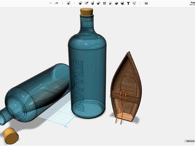 Boat in a bottle #MakerEdChallenge by aburnsdesign