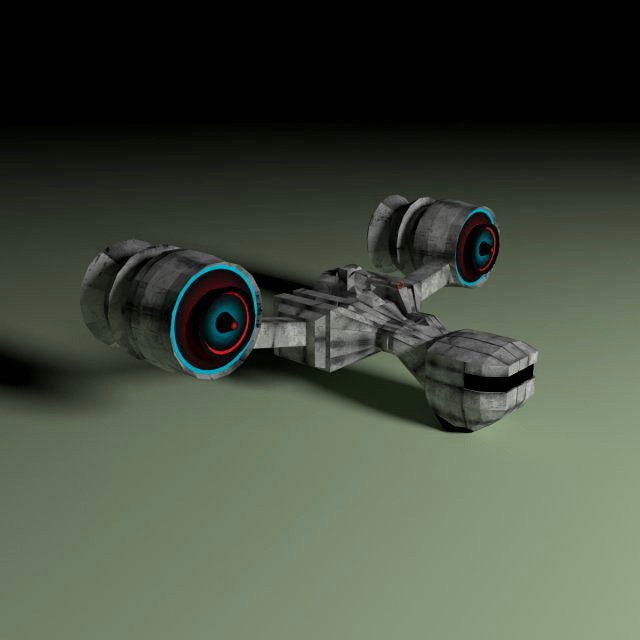 Space fighter with ion cannon 3D Model