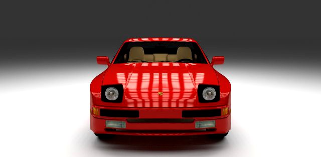 Porsche 944 with interior 3D Model