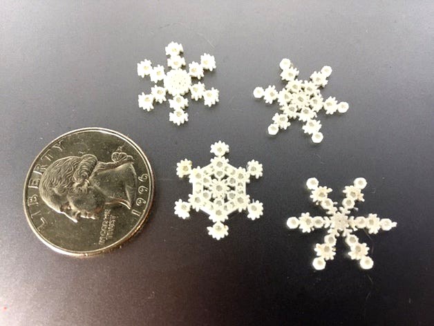 Micro Snowflakes - from the Snowflake Machine by mathgrrl