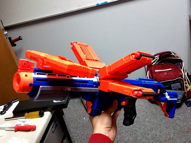 Nerf Retaliator Pump with 5 Rails by redpanda1229