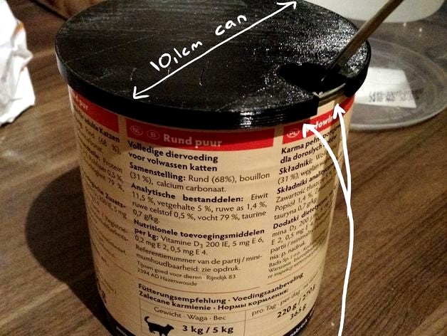 Cat Food Can Lid (10,1cm) by scarabaea