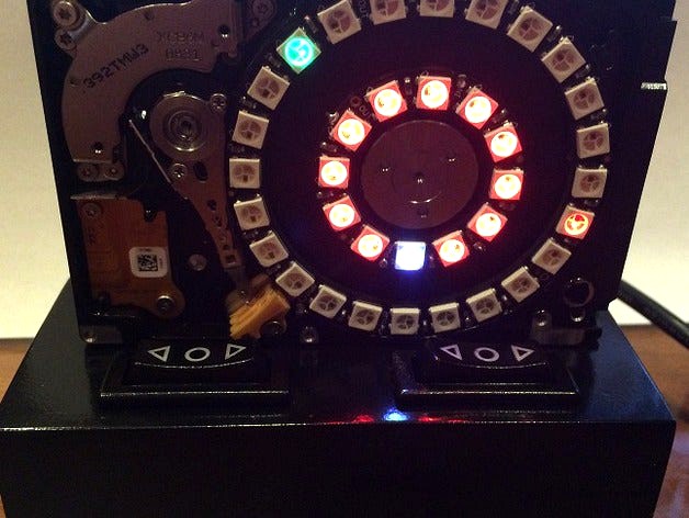 Hard Drive NeoPixel 3D Printed Clock by gg2